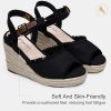 Women's 880 Wedge Sandals Peep Toe, 3.3" Inch High Heel Platform Espadrilles Sandals with Ankle Buckle