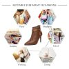 Women's Leather Fall Winter Fashion Stiletto High Heel Ankle Boots Sexy Pointed Toe Comfortable Back Zipper High Heel Dress