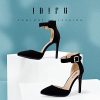 Women's IN4 Pedazo High Block Heels Pumps Pointed Closed Toe Ankle Strap Dress Wedding Shoes