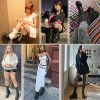 Womens Wedge Heel Ankle Boots Platform Zipper Punk Motorcycle Booties Chunky Block High Heel Round Toe Fashion Work Combat Boots