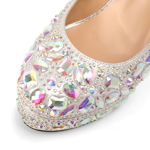 Womens High Heel Platform Pumps Round Toe Sky High Stilettoes 6" Party Dress Platform