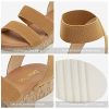 Women's Open Toe Elastic Ankle Strap Casual Flatform Platform Wedges Sandals