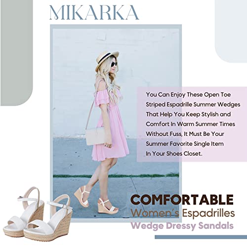 Women's Espadrille Wedge Sandals: Ankle Strap Platform Open Toe Wedges - Stylish High Heel Dressy Summer Wedges for Women,