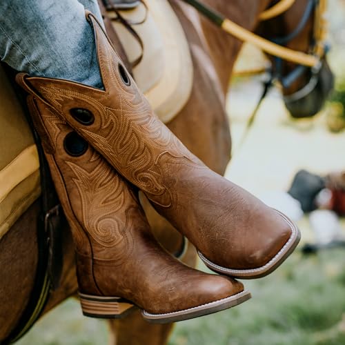 Cowboy Boots For Men Western Retro Embroidered Square Toe Boots Hand Painted Classic Resistant Leather Boot