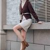 Womens Pointed Toe Ankle Boots Elastic Chunky Block Stacked Mid Heel Slip On Chelsea Booties