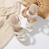 Women's Open Toe Espadrilles Wedge Sandal Slip On Elastic Ankle Strap Platform Sandals Dressy Comfortable Wedges Shoe