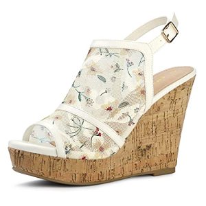 Women's Open Toe Platform Heel Lace Wedges Sandals